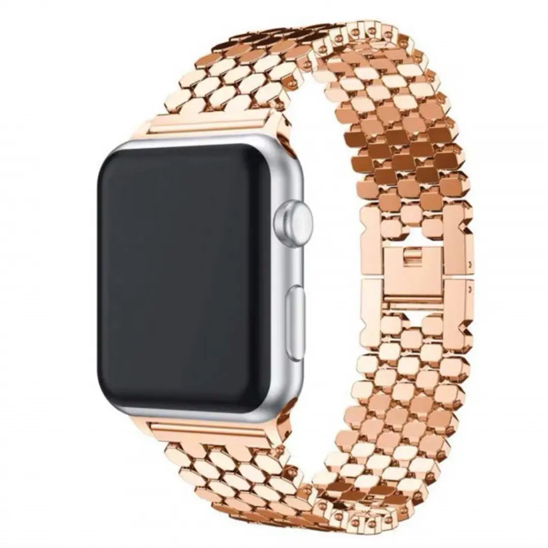 Apple Watch Metal Strap HONEYCOMB STAINLESS STEEL STRAP Rose Gold -42-44-45-46-49mm